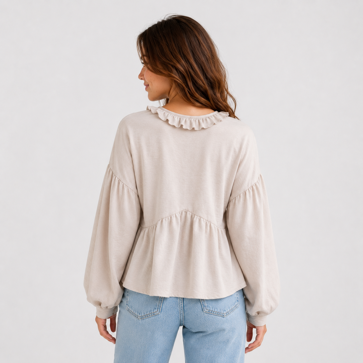 Women > Blouses : Women's Airy Vintage-Inspired Bohemian Blouse with Soft Ruffle Details in van DUUWE