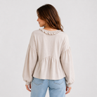 Women > Blouses : Women's Airy Vintage-Inspired Bohemian Blouse with Soft Ruffle Details in van DUUWE