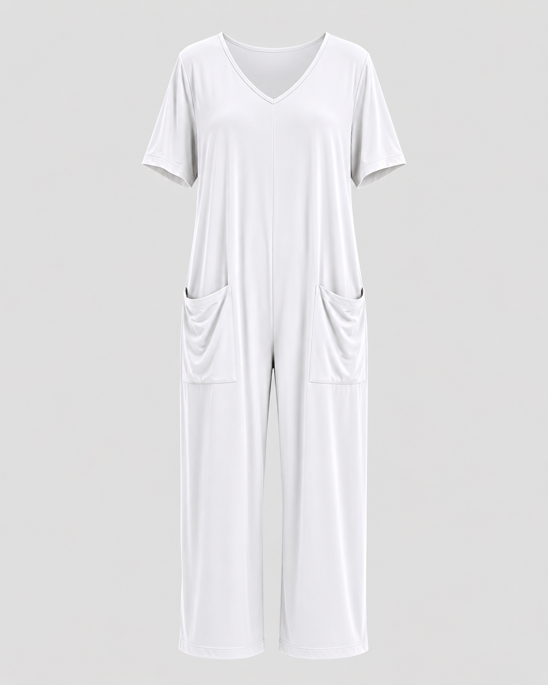 Women > Jumpsuit : Women's Effortless Relaxed-Fit Jumpsuit in Snow White van DUUWE