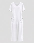 Women > Jumpsuit : Women's Effortless Relaxed-Fit Jumpsuit in Snow White van DUUWE