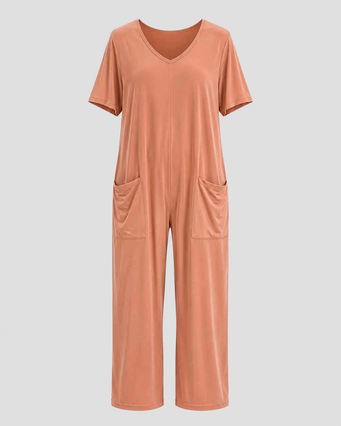 Women > Jumpsuit : Women's Effortless Relaxed-Fit Jumpsuit in Peach Orange van DUUWE