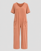 Women > Jumpsuit : Women's Effortless Relaxed-Fit Jumpsuit in Peach Orange van DUUWE
