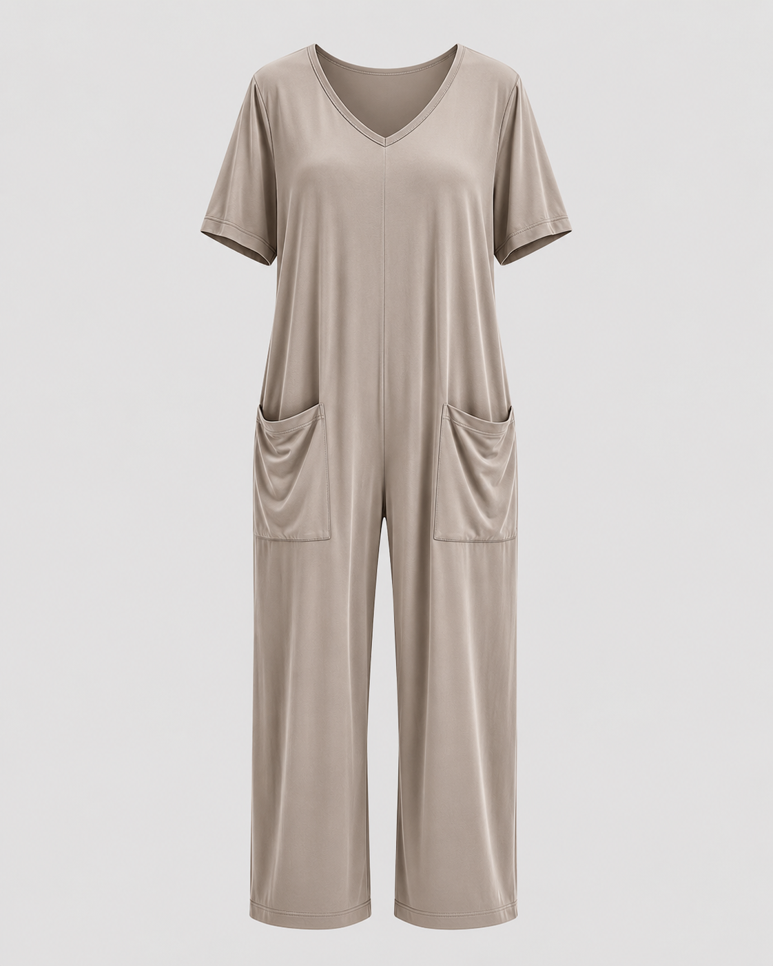 Women > Jumpsuit : Women's Effortless Relaxed-Fit Jumpsuit in Soft Beige van DUUWE