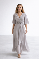 Women’s Long V-Neck Dress – Elegant Occasion Wear