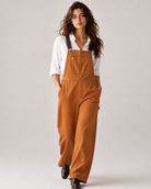 Women > Utility Bib Overalls : Women's Polyester Bib Overalls with Adjustable Straps in Camel van DUUWE