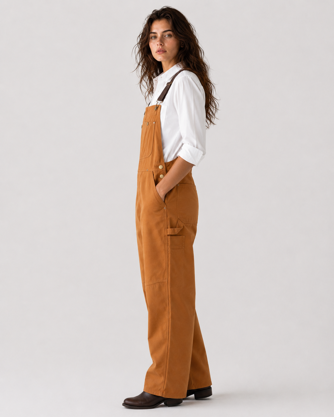 Women > Utility Bib Overalls : Women's Polyester Bib Overalls with Adjustable Straps in van DUUWE