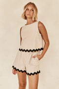 Women's Coastal Breeze Scalloped Tank & Shorts Set – Effortless