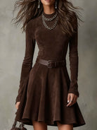 Chic Vintage Suede Mini Dress