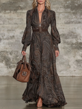 Women's Vintage Paisley Maxi Dress with