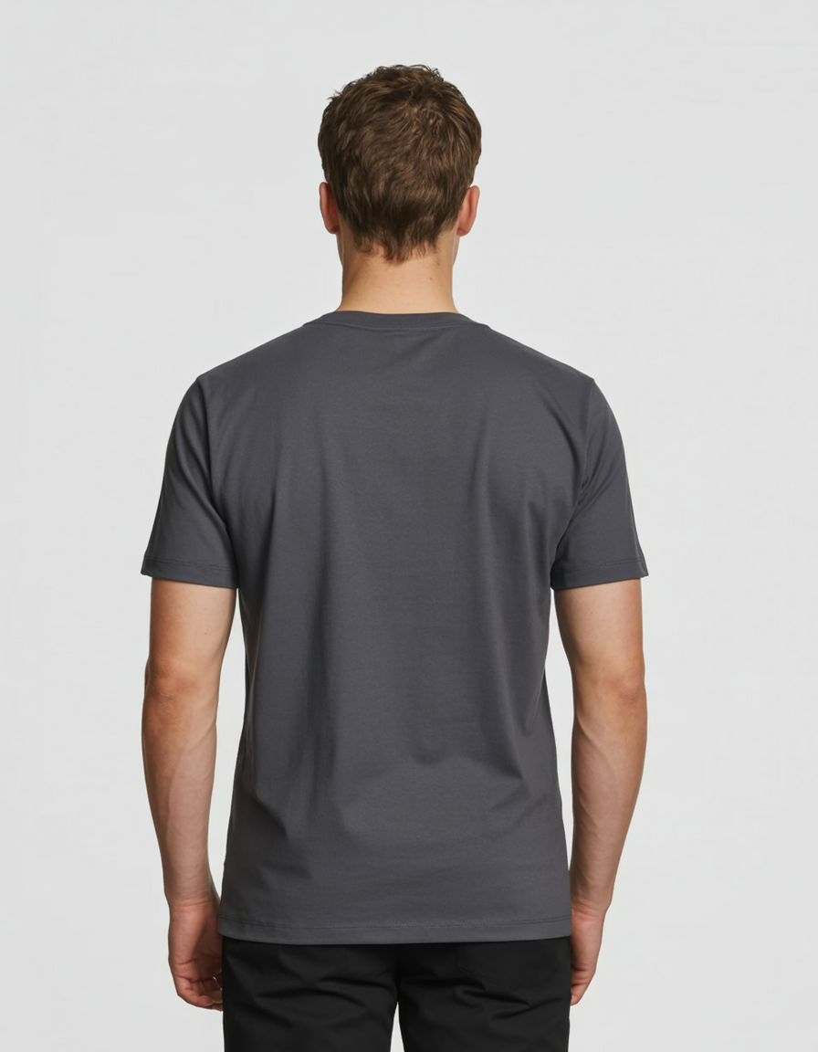 Camisa Gris Oscuro Hombre de Algodón Casual