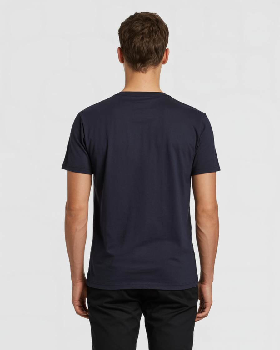 Camisa Azul Marino Hombre de Algodón Casual