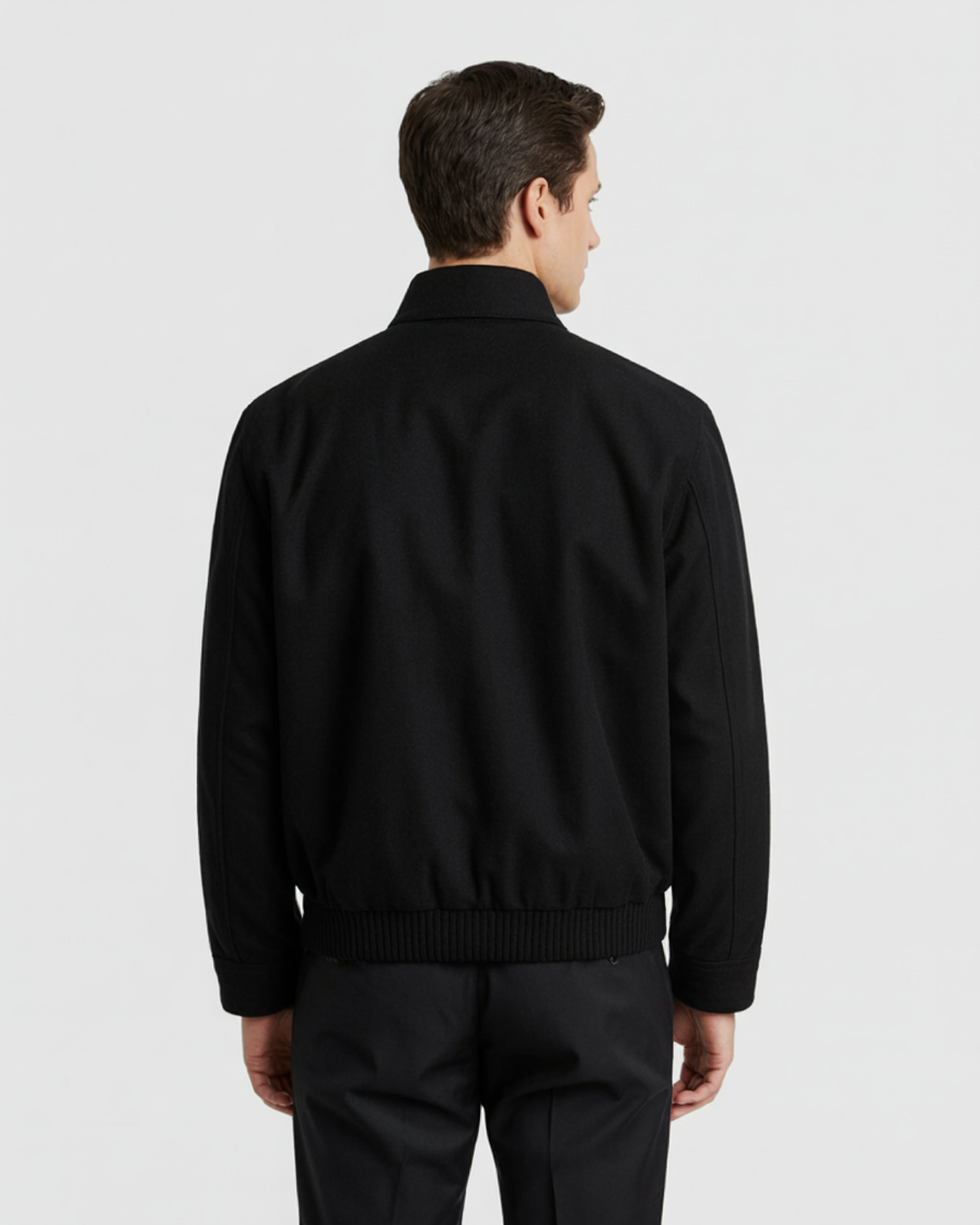 Chaqueta Retro de ante Negro para Hombre