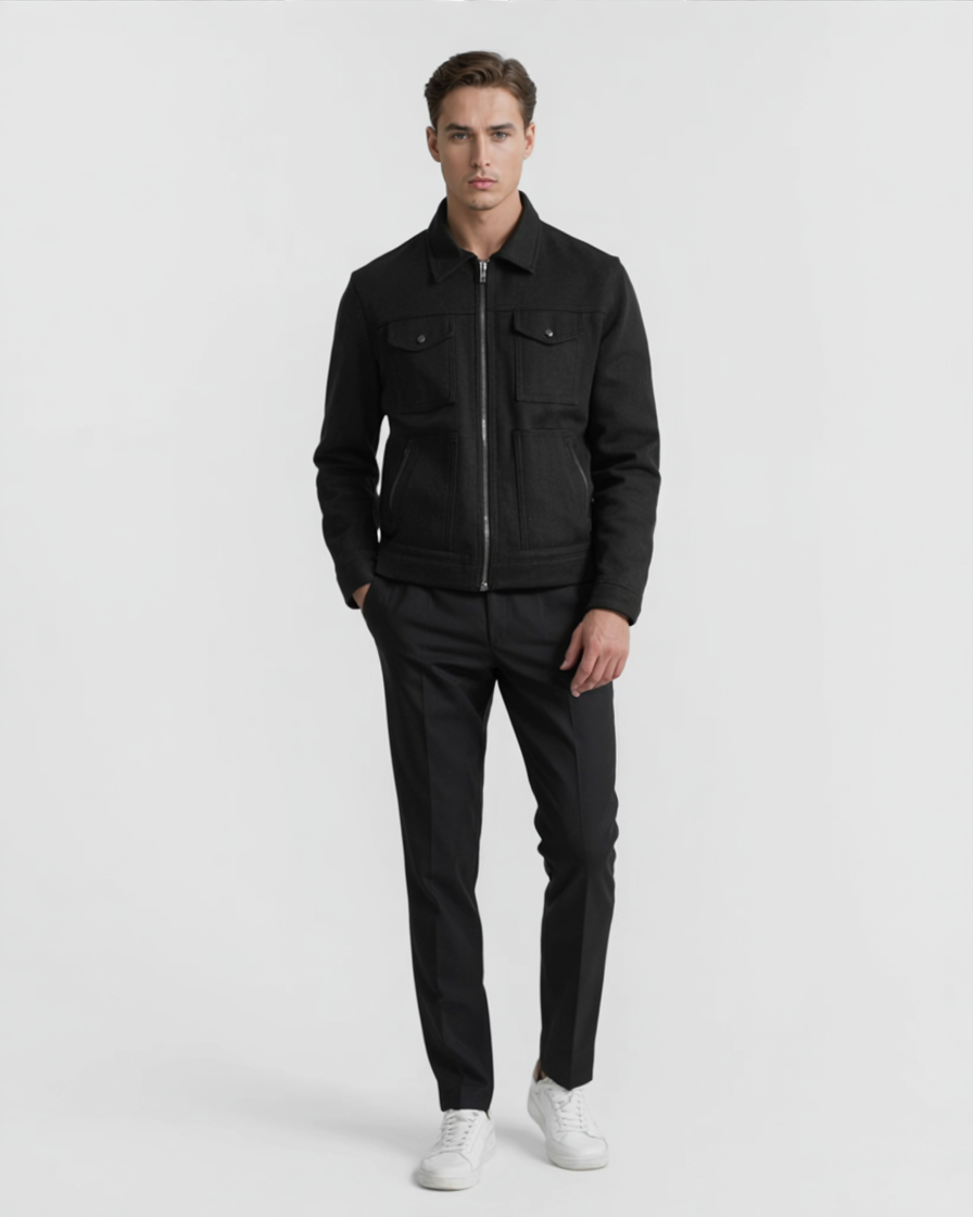 Chaqueta Negro para el Estilo Urbano