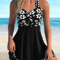 Women's Ivy Floral Skirted Tankini Set - Elegant, Beach-Ready Swimwear