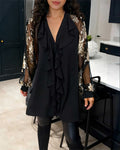 Women's Chic Lotus-Leaf Knit Loose Blouse