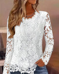Women's Elegant Long-Sleeve Lace Top
