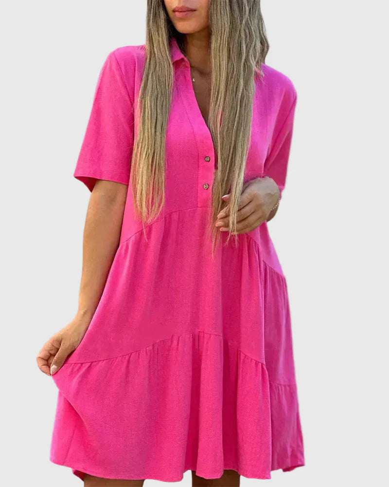 Women's Ariana Flowing Elegant Mini Dress - Effortless Chic in a