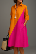 Women's Elegant Midi Dress with a Graceful Silhouette