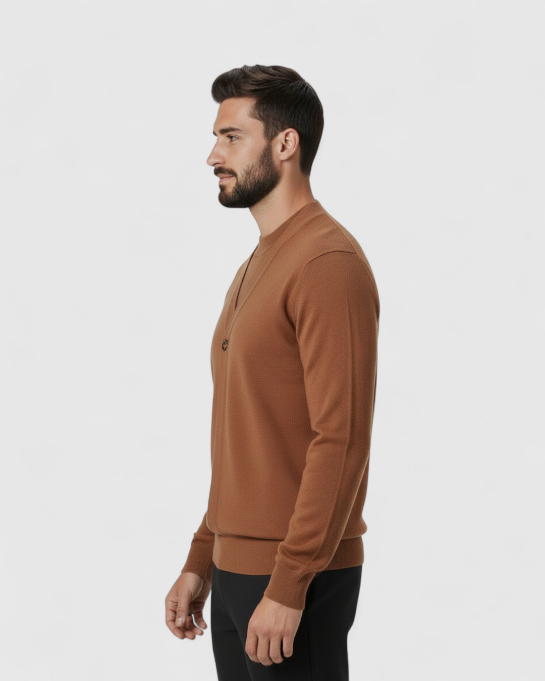 Suéter de Hombre de Mezcla de Lana de Cordero