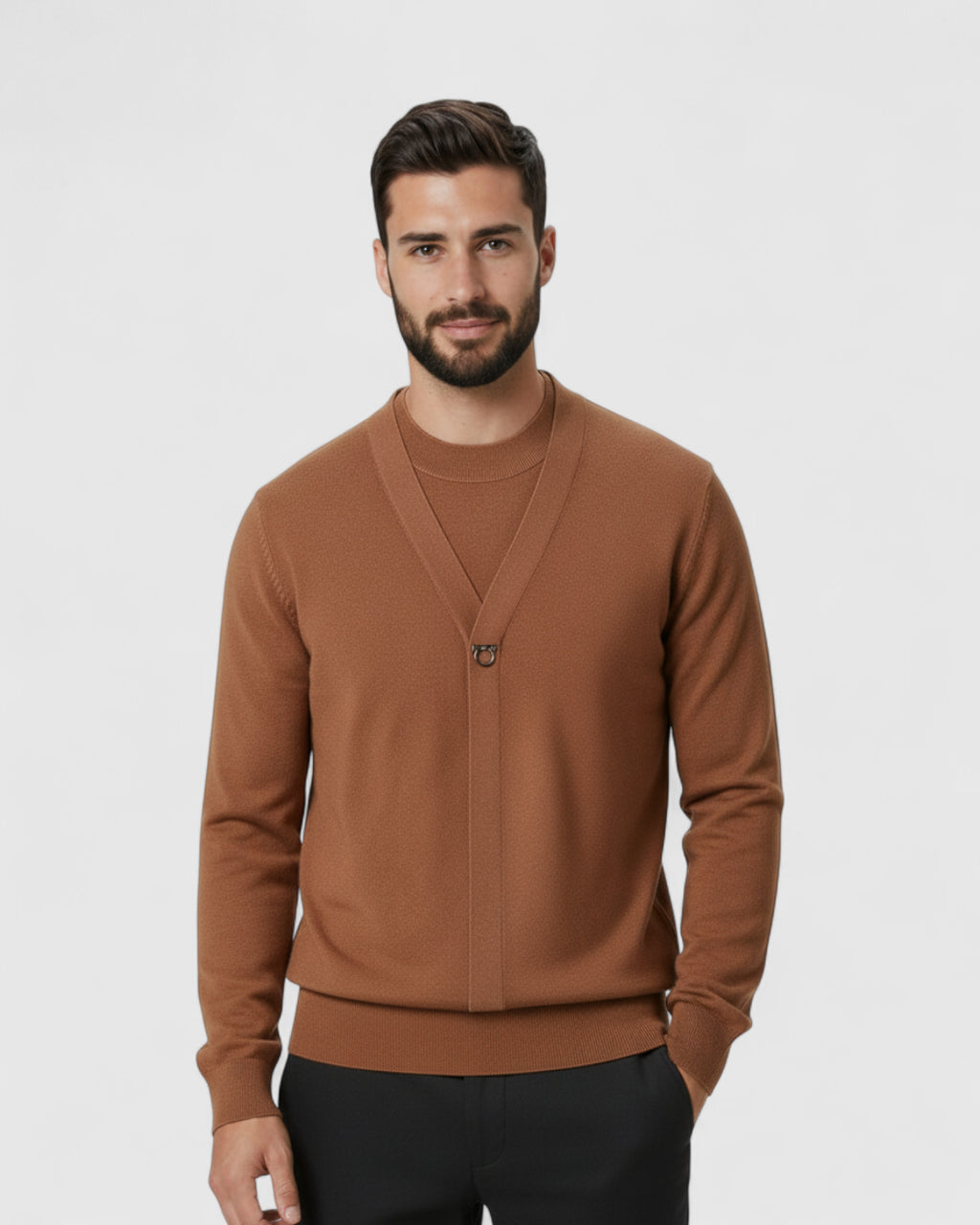 Suéter de Hombre de Mezcla de Lana de Cordero