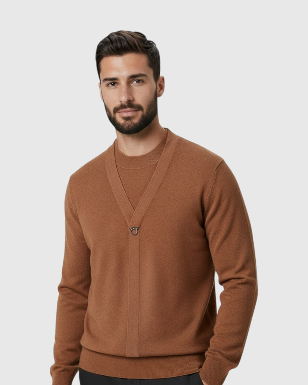 Suéter de Hombre de Mezcla de Lana de Cordero