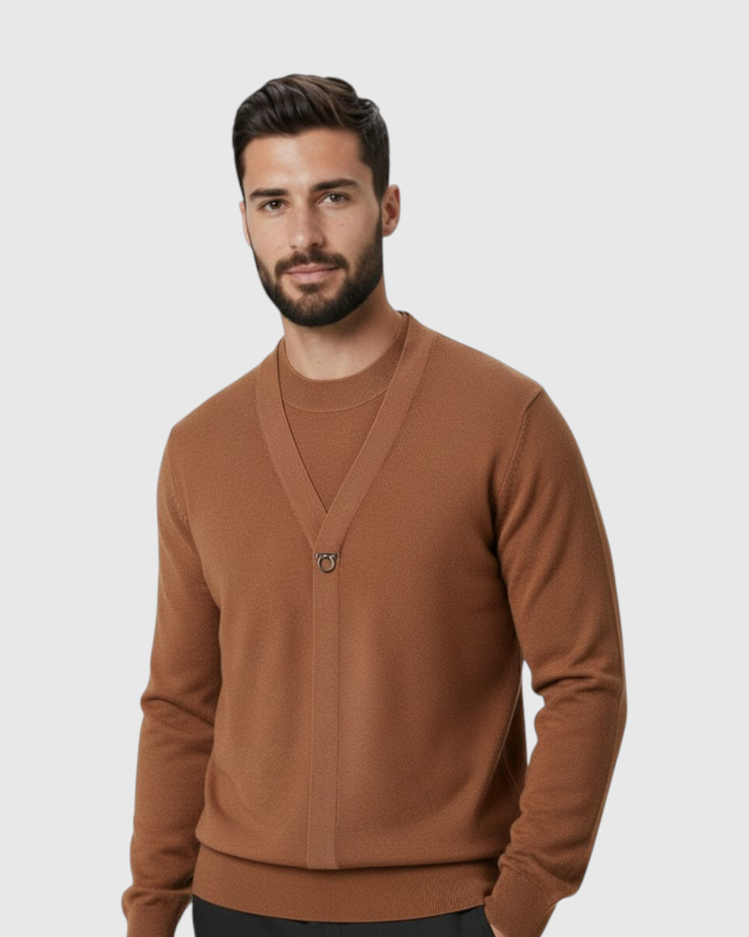 Suéter de Hombre de Mezcla de Lana de Cordero