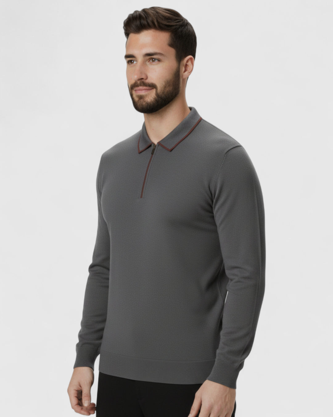 Suéter Polo de Manga Larga para Hombre