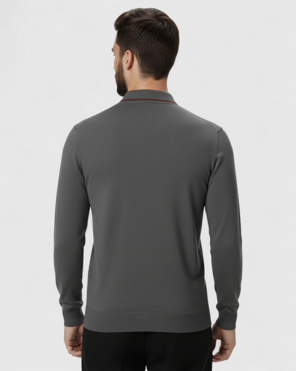 Suéter Polo de Manga Larga para Hombre