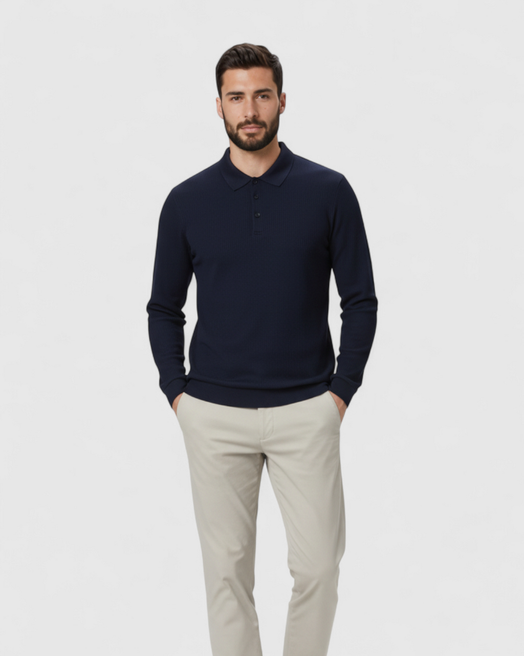 Jersey Polo de Manga Larga para Hombre