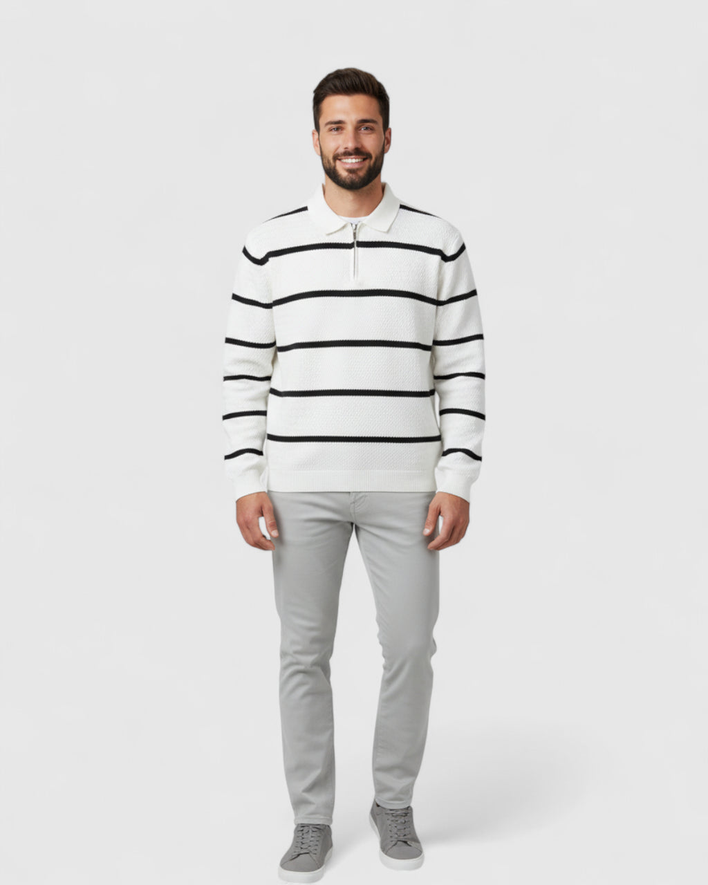 Jersey de punto a rayas para hombre