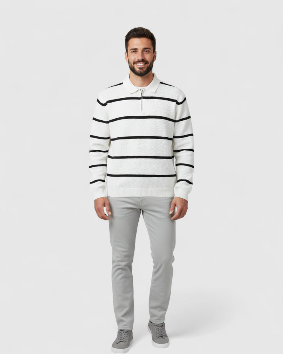 Jersey de punto a rayas para hombre