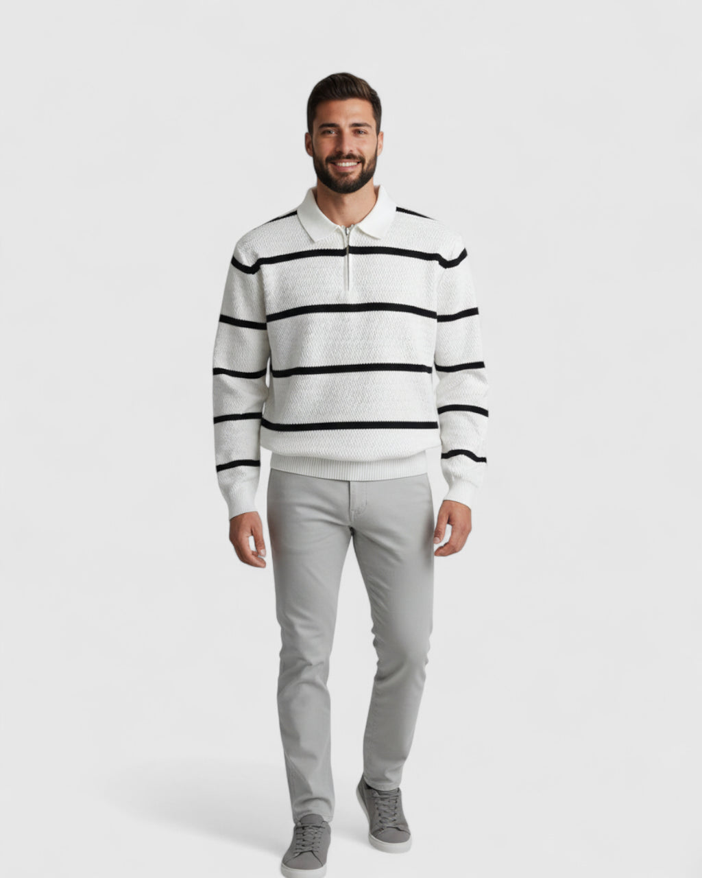 Jersey de punto a rayas para hombre