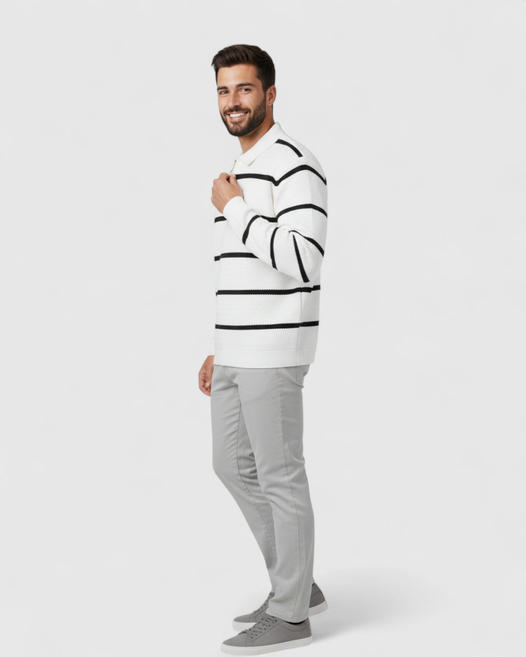 Jersey de punto a rayas para hombre