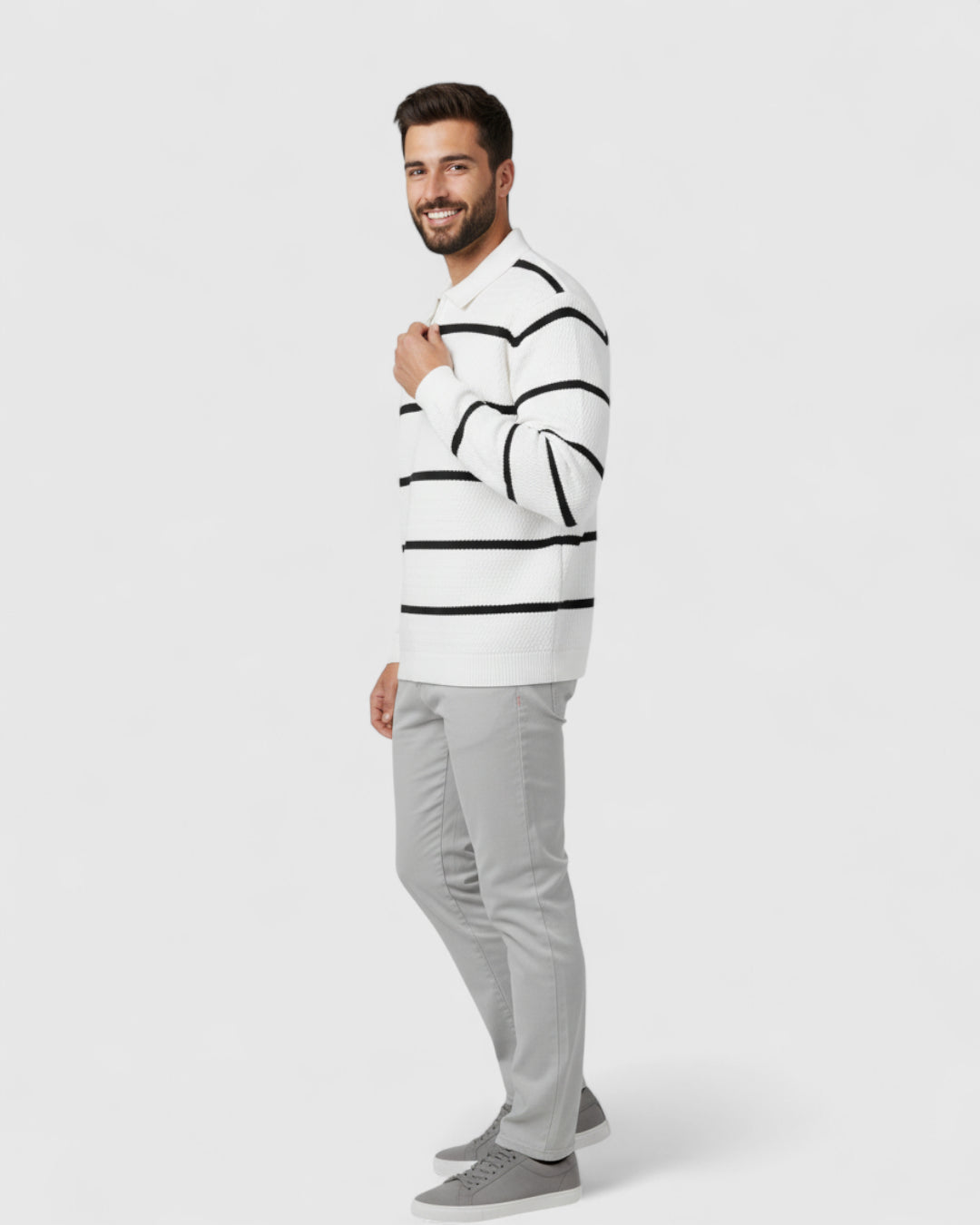 Jersey de punto a rayas para hombre