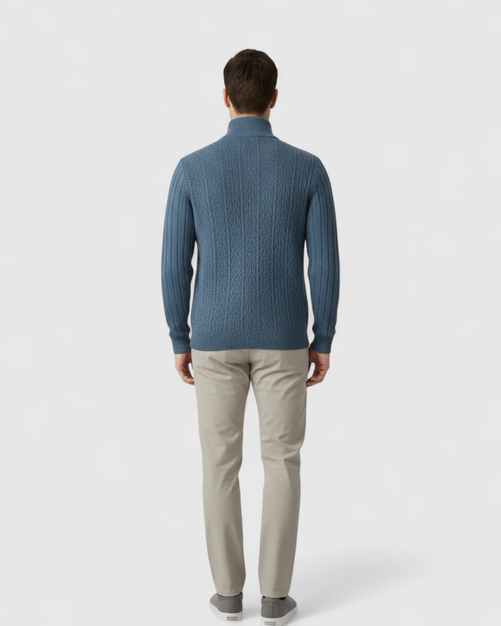 Jersey de hombre con cuello alto y cremallera