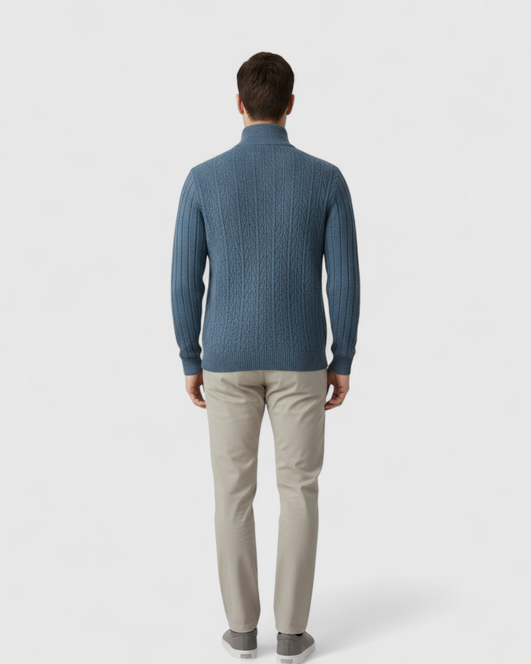 Jersey de hombre con cuello alto y cremallera