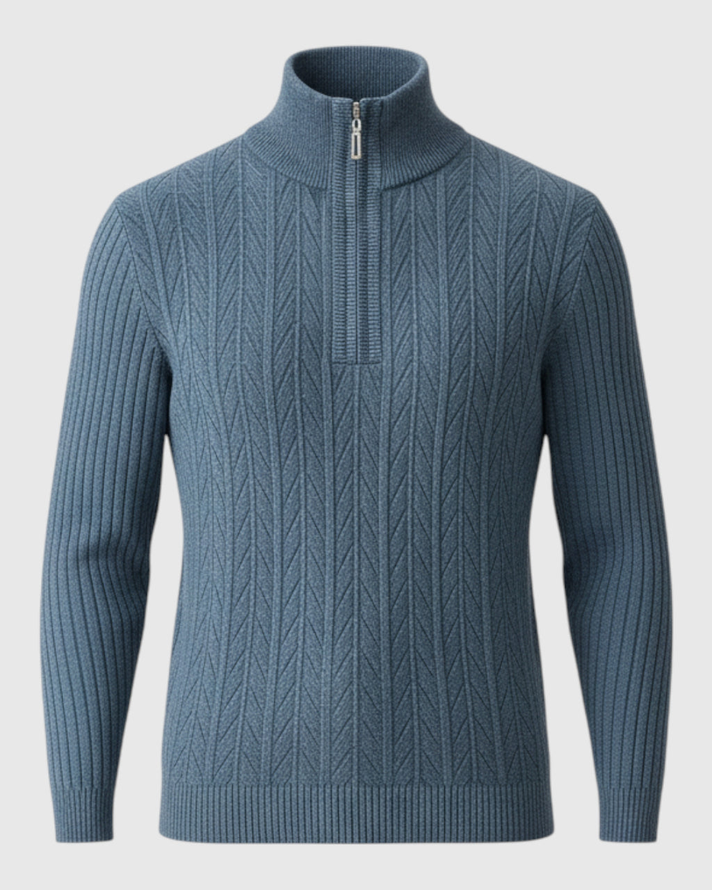 Jersey de hombre con cuello alto y cremallera