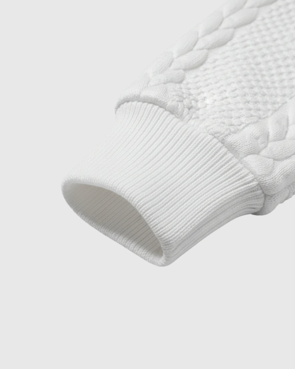 Jersey de Cuello Alto con Tejido de Trenzas