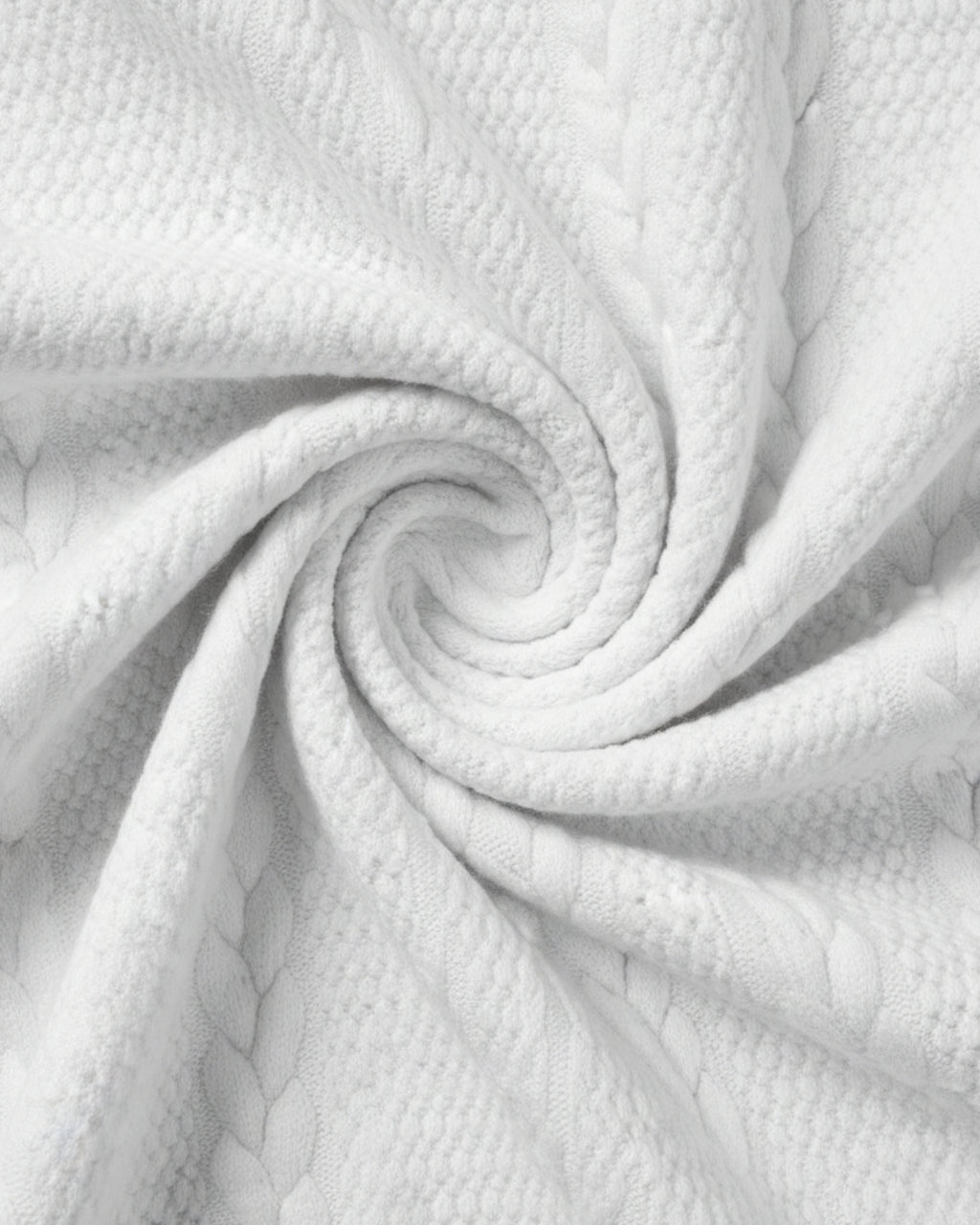 Jersey de Cuello Alto con Tejido de Trenzas