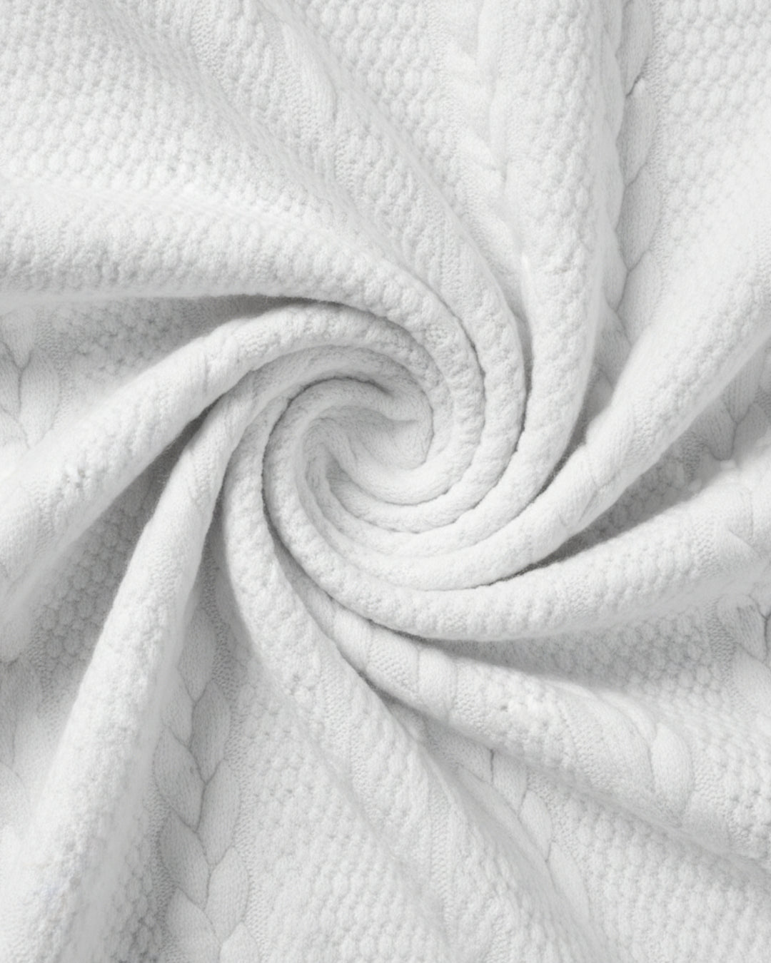 Jersey de Cuello Alto con Tejido de Trenzas