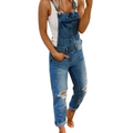 Women's Casual Denim Sleeveless Jumpsuit - Effortless Everyday Style