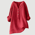 Women's Airy Button-Up Comfort Shirt - Lightweight, Breathable