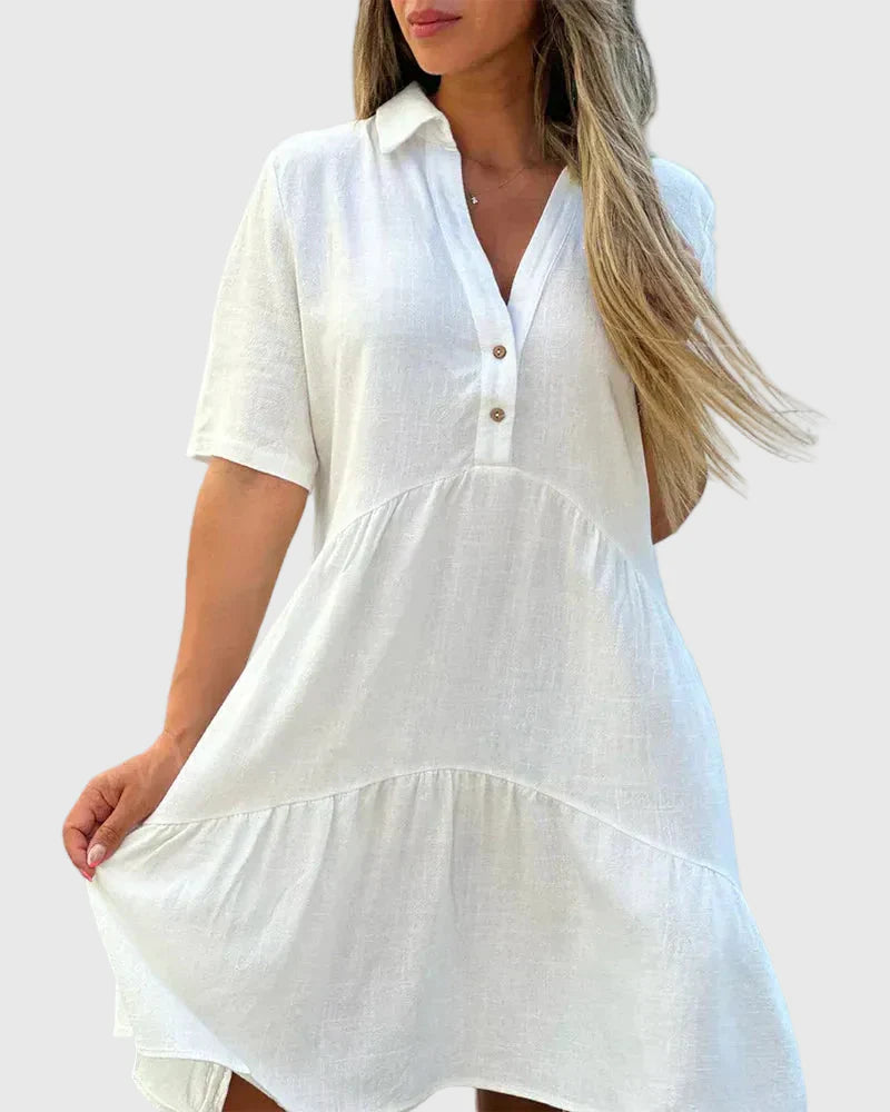 Women's Ariana Flowing Elegant Mini Dress - Effortless Chic in a