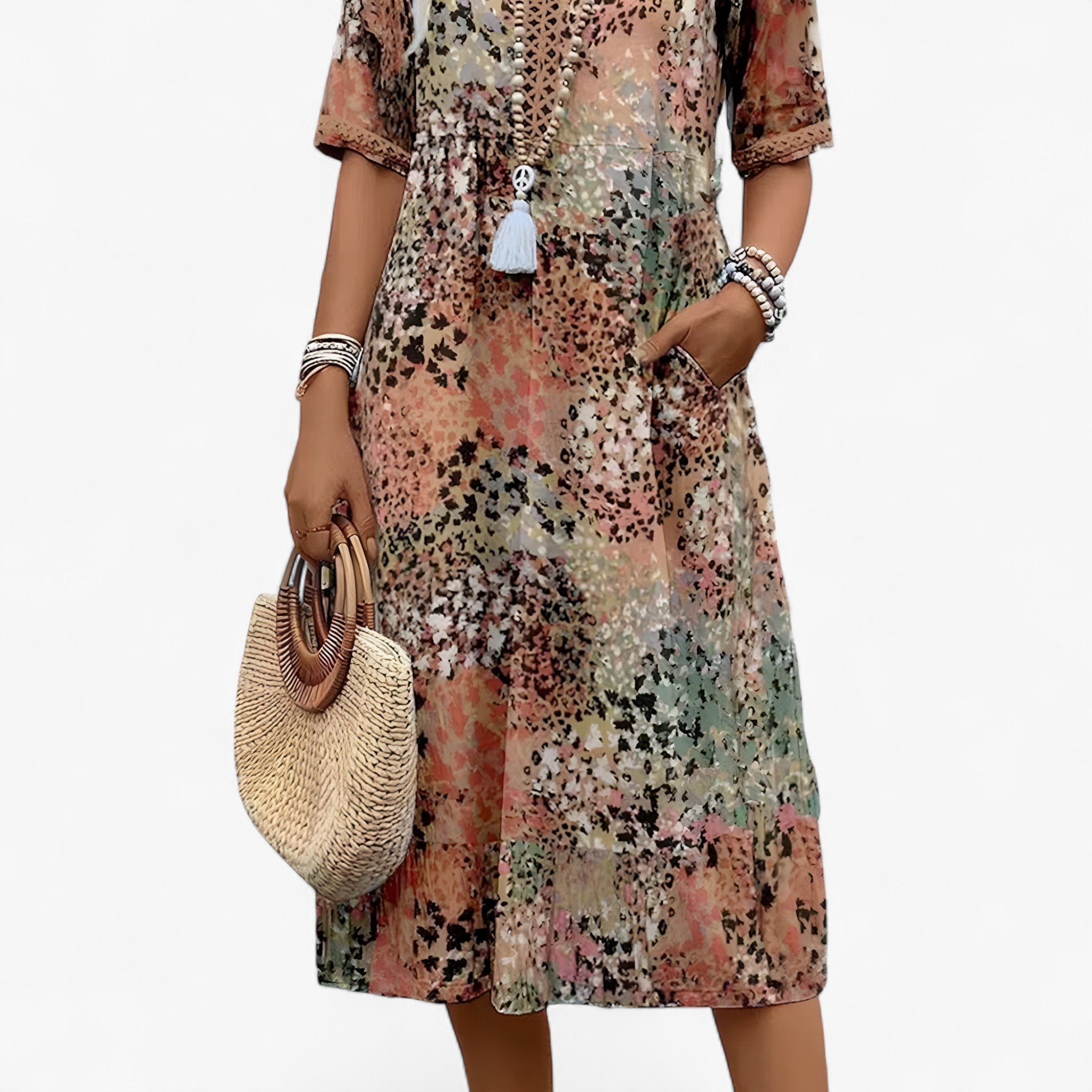 Floral Print Dress - Elegant, Feminine Style