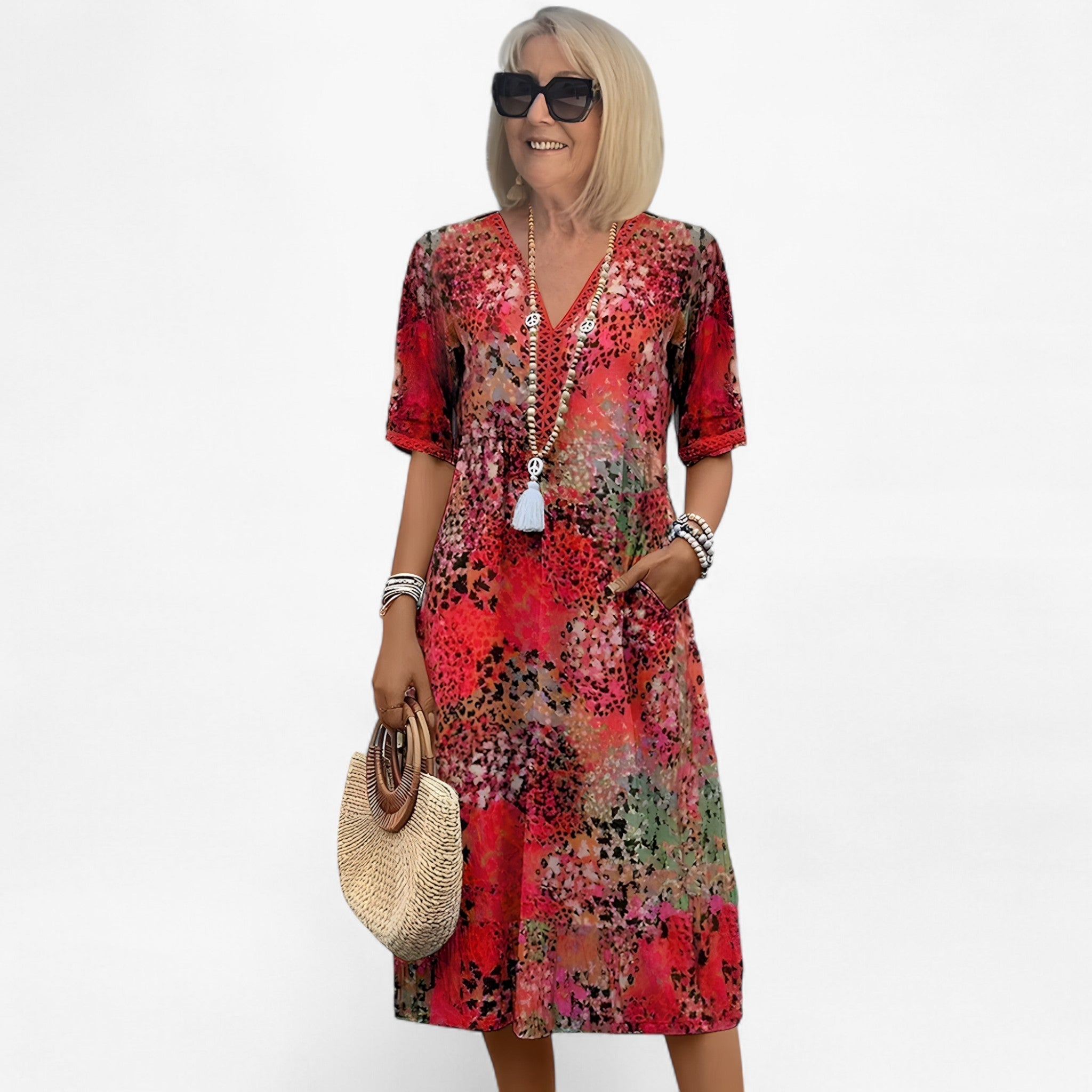Floral Print Dress - Elegant, Feminine Style