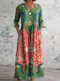 Women's Loretta Vintage Printed Dress – Timeless Retro Charm
