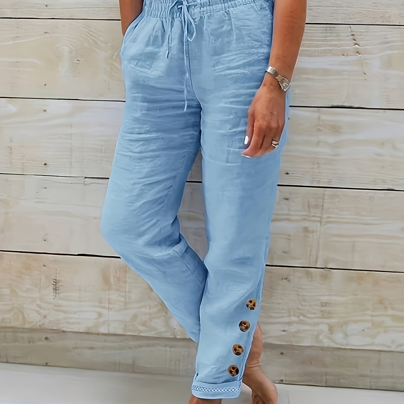 Women's Linnea Slim Straight Cotton Pants – Effortless Everyday