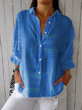 Women's Azure Stripe Blouse