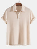 Men's Cozy Waffle-Knit Polo Shirt