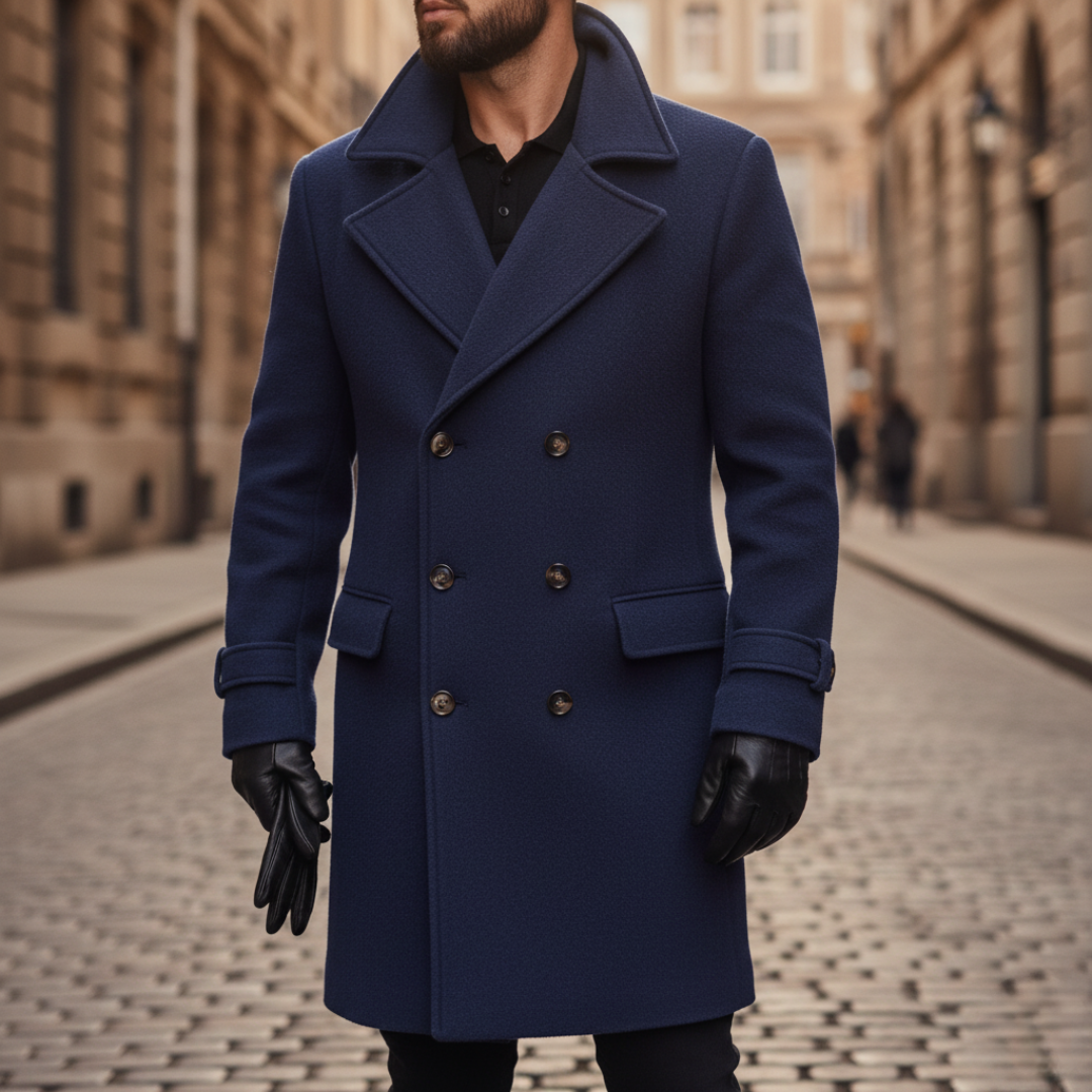 Elegant Double-Breasted Wool Coat